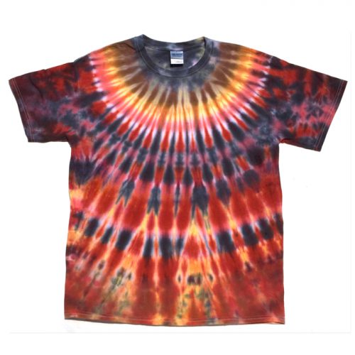 Collar Tie Dye in Red Gray & Yellow Large