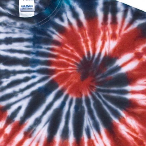 US Blues and Red Spiral Tie Dye XL