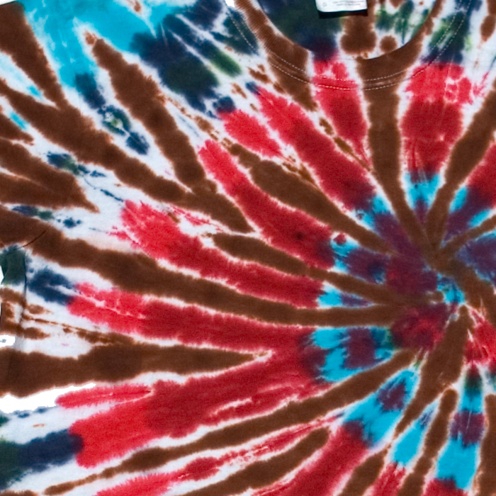 Teal Spiral Abstract. Tye Dye Shirt Circle. Grunge Background